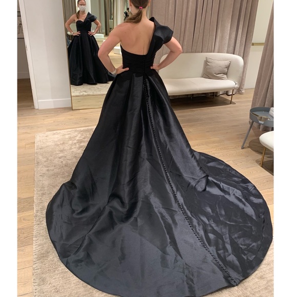 Pronovias NYC TOURMALINE Black Silk Gown Turmaline Spanish Ball Wedding Dress - Picture 12 of 13